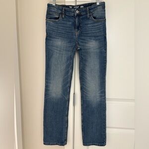 Cat & Jack Adjustable Waist Straight Leg Denim Jeans with Stretch, Girls 16